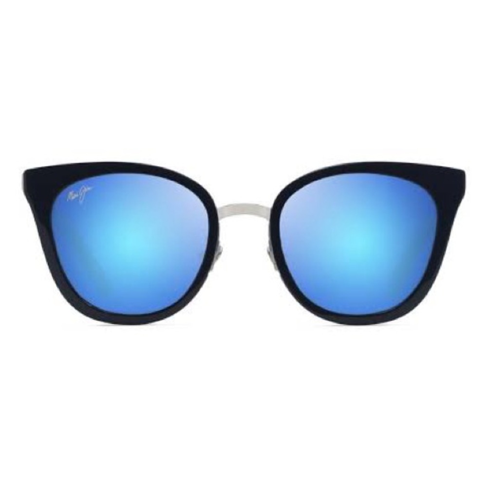 NEW Maui Jim Polarized Wood Rose in Navy with Blue Hawaii Glass Lenses - Picture 2 of 11